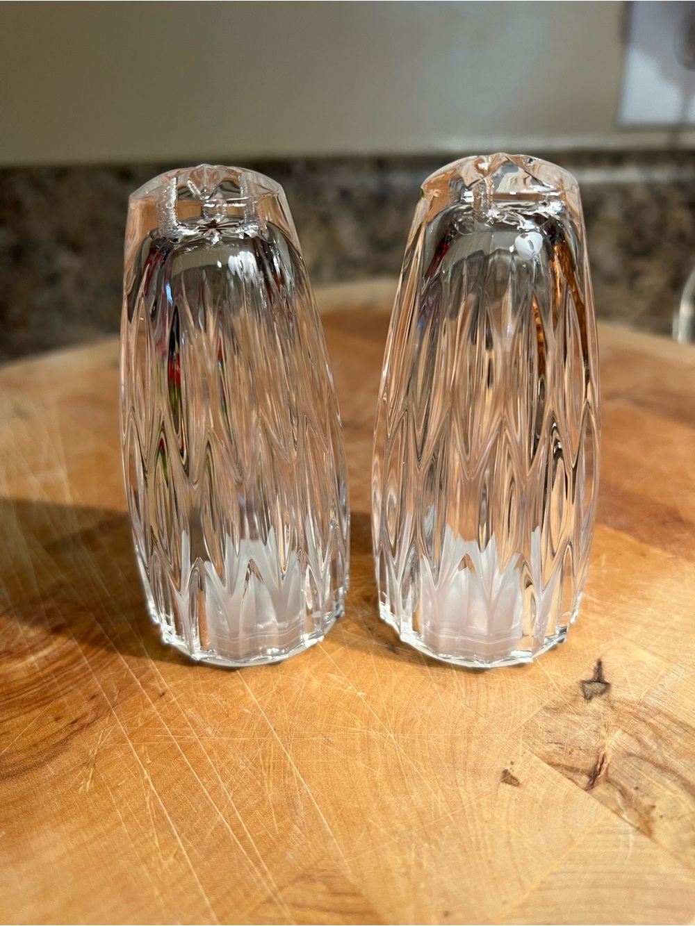 Vintage princess house royal highlights lead crystal salt and pepper shaker set